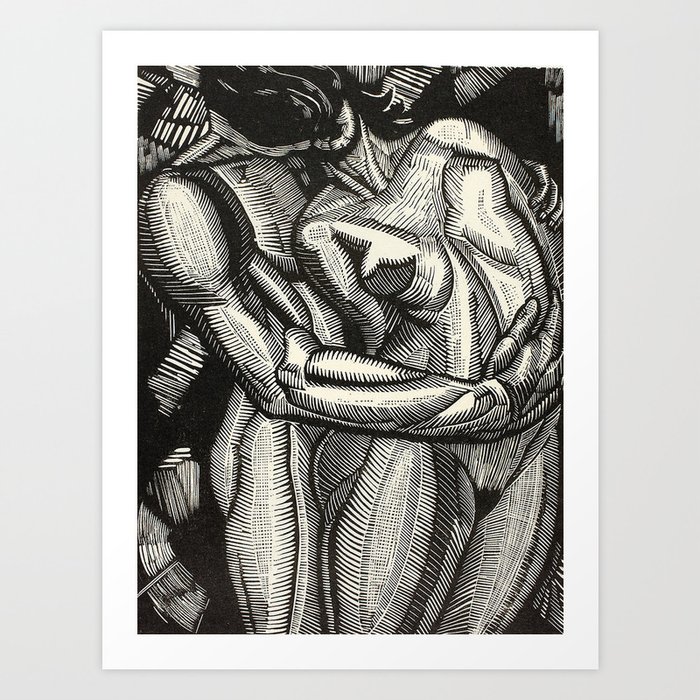 Embrace, Engraving from Song of Solomon 1929 by Cecil Buller Art Print