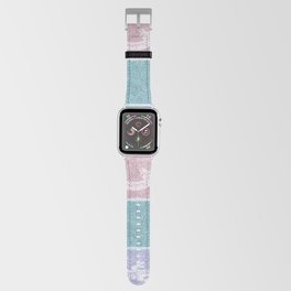 Pastel Geckos on Blue and Mint Stripes Apple Watch Band