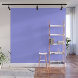 Periwinkle Blue solid color modern abstract pattern  Wall Mural