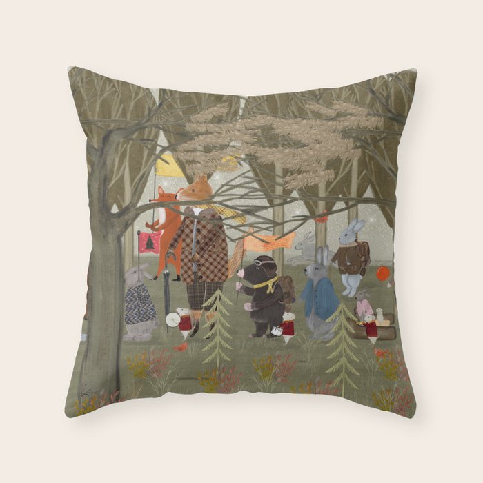 woodland parade Throw Pillow by bri.buckley Society6