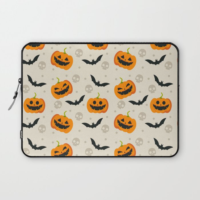 Halloween Flat Design Pattern Laptop Sleeve
