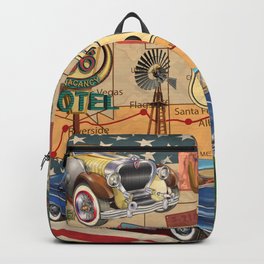 Vintage Route 66 poster. Backpack | Vintage, Homedecor, Usa, Graphicdesign, Route66, Diner, Arizona, Car, Old Fashioned, Trip 
