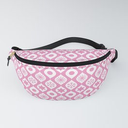 Pink Retro Christmas Pattern Fanny Pack