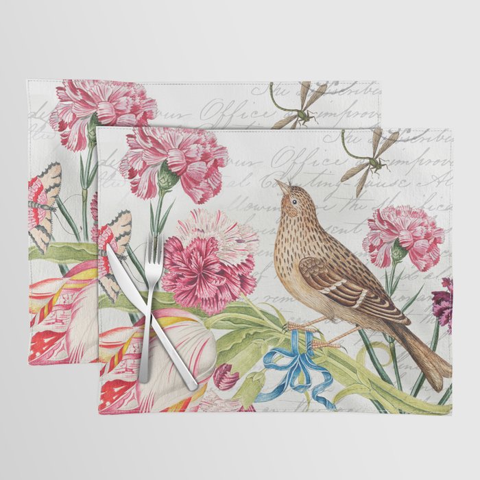 Bird and carnations Placemat