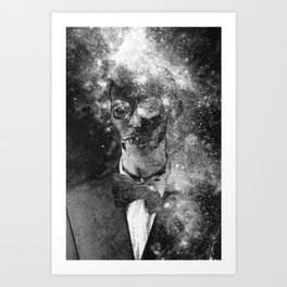 Skull star Art Print | Scary, Black and White, Photo, Mixed Media 