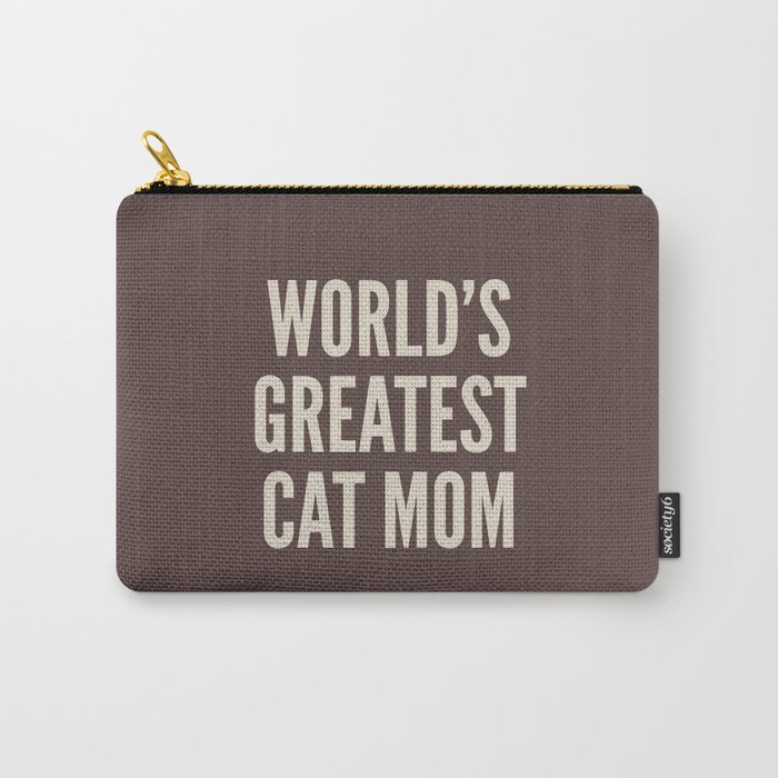 WORLD’S GREATEST CAT MOM (Brown) Carry-All Pouch
