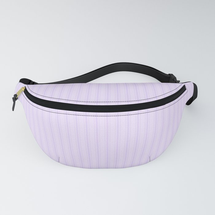Chalky Pale Lilac Pastel and White Mattress Ticking Stripes Fanny Pack