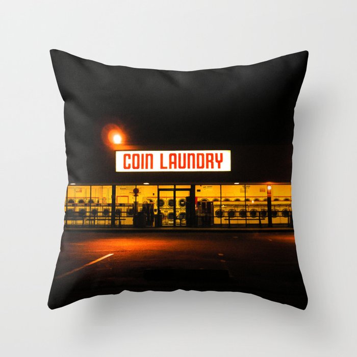 Coin Laundry Throw Pillow