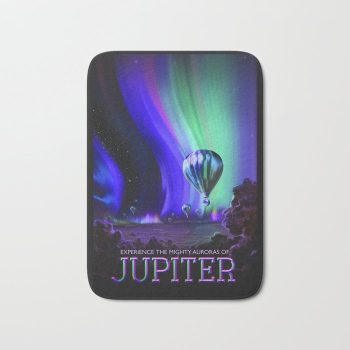 NASA Space Jupiter Planet Retro Poster Futuristic Best Quality Bath Mat