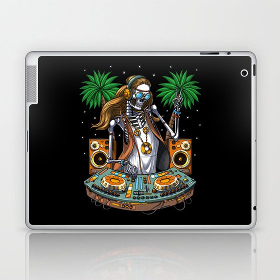 Skeleton Hippie Music DJ Laptop & iPad Skin