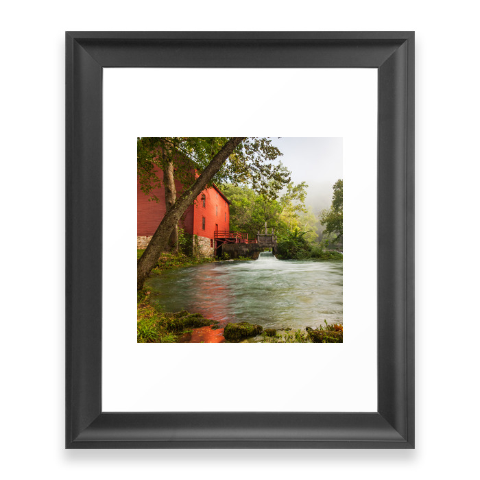 Alley Spring Mill - Square Format Framed Art Print by gregoryballosfineart