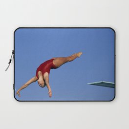 Woman diver flying through the air. Laptop Sleeve