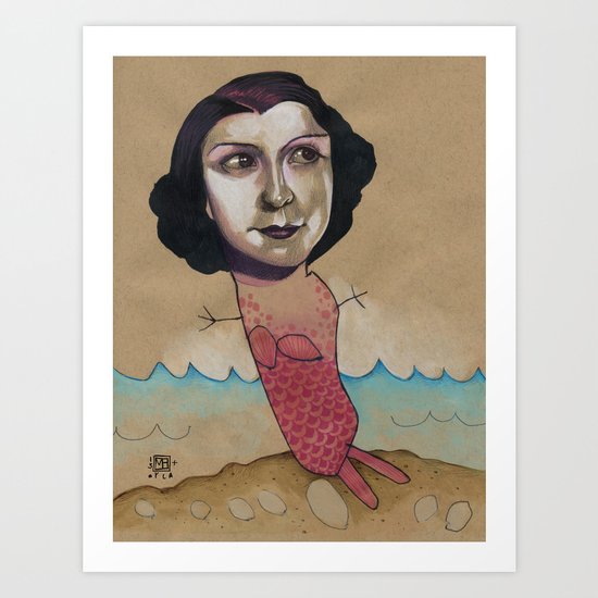 PINK MERMAID Art Print