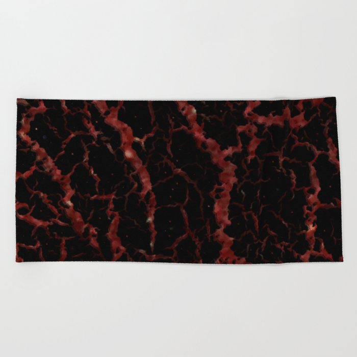 Cracked Space Lava - Glitter Red Beach Towel