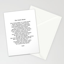 This Being Human Is A Guest House Quote, Rumi Quote Stationery Card