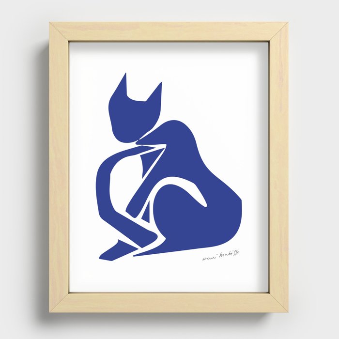 Henri Matisse Le Chat Bleu Blue Cat Artwork Prints Posters Tshirts Bags Mugs Men Recessed Framed Print By Art O Rama Shop Society6