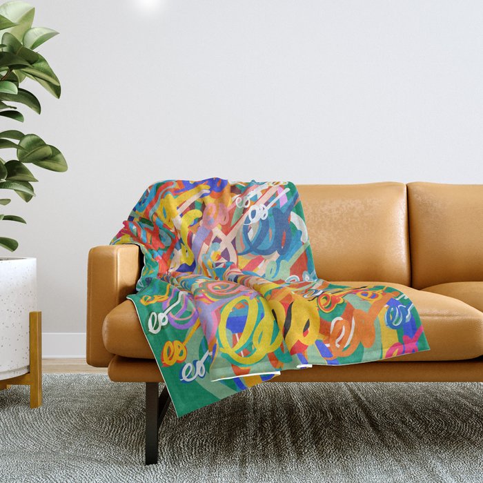 My Signature as a Pop Art Graffiti Pattern  Throw Blanket