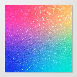 Glitter Rainbow Mermaid Sparkle Ombre Canvas Print