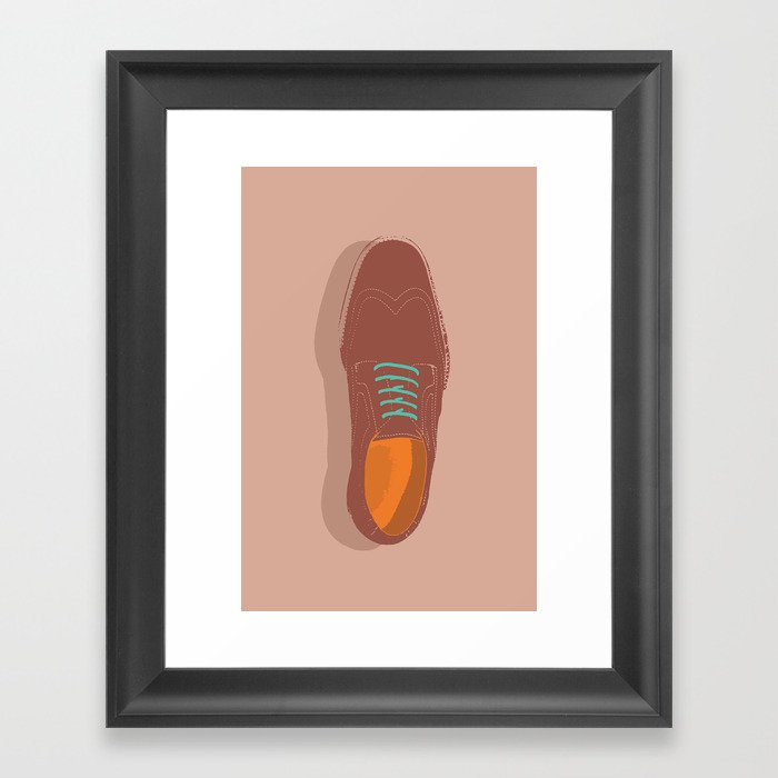 'Brogue Trader' - Brown Leather Shoe Study  Framed Art Print