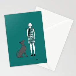 Photographer girl and dog Stationery Cards