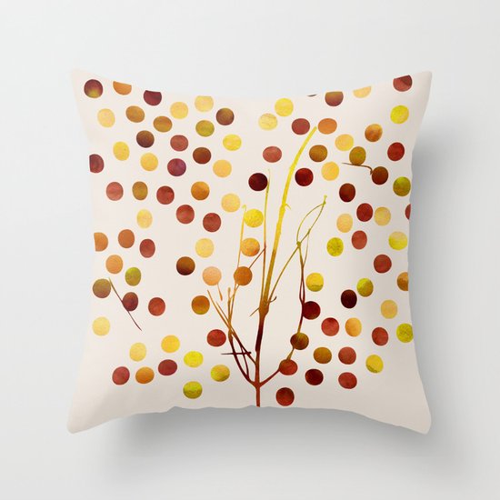 Tree of Life_Amber by Jacqueline and Garima Throw Pillow
