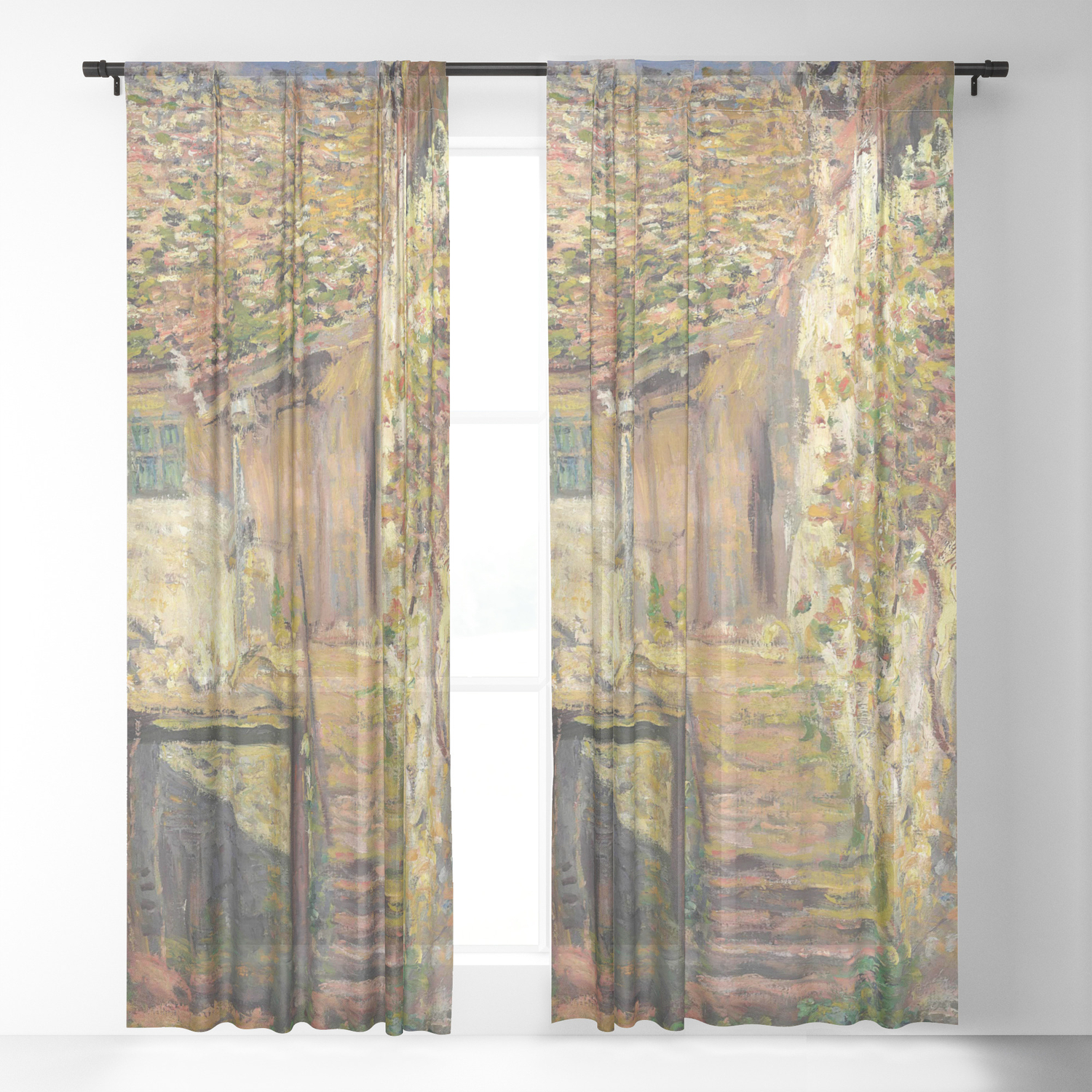 claude monet l escalier the staircase 1878 sheer curtain by alexandra arts society6 society6