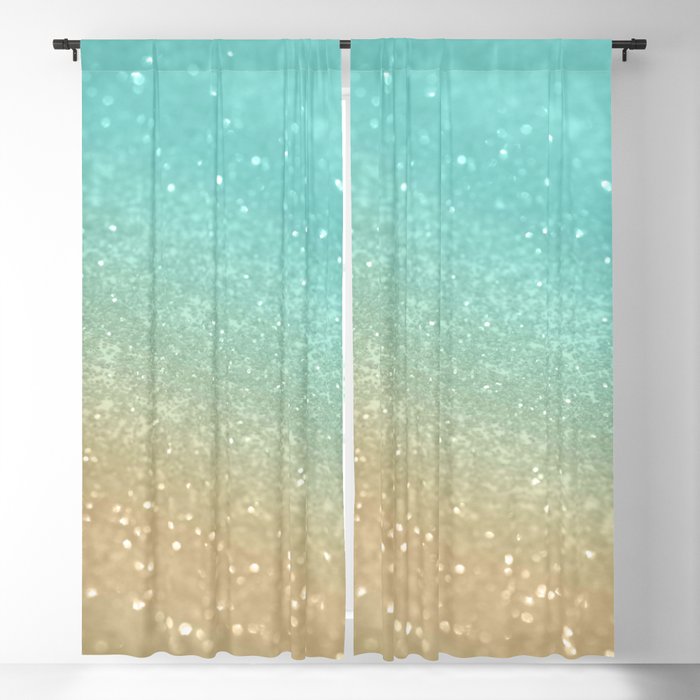 Shiny Decor Society6 Blackout Curtain, Green And Teal Curtains
