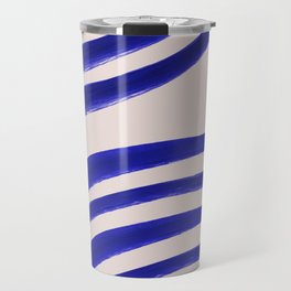 Abstract Navy Blue Lines Travel Mug