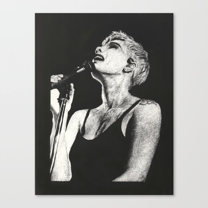 Halsey Black and White Scratchboard Canvas Print