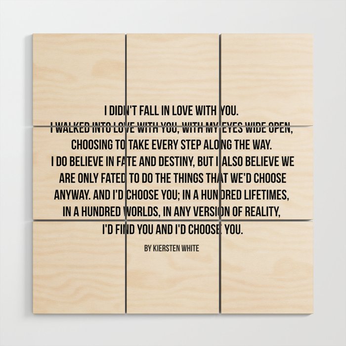 I’d choose you #quotes #love #minimalism Wood Wall Art