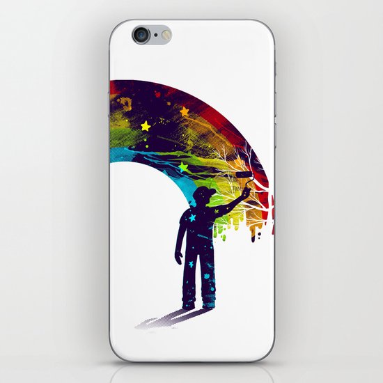 Midnight Rainbow Painter iPhone & iPod Skin