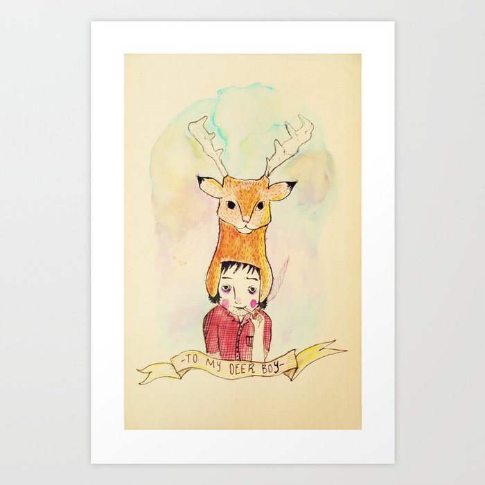 Deer Boy Art Print