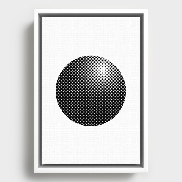 Black circle ball Poster Framed Canvas