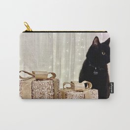 Gold Christmas Present & Black Cat 1 Carry-All Pouch