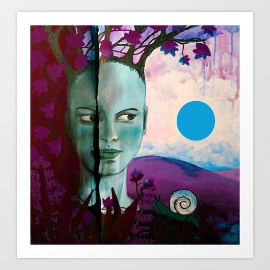 blue moon Art Print