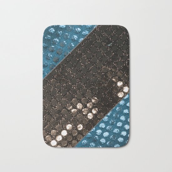 Shiny glitter #3 #Mixed #Black #Aqua #decor #art #society6 Bath Mat
