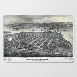 Coronado-California-United States-1880 vintage pictorial map Cutting Board