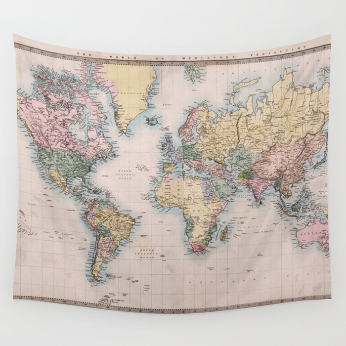 Society6 world map store tapestry