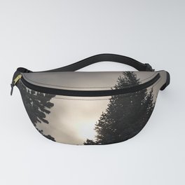 Winter Sun During a Scottish Highlands Forest Snow Shower  Fanny Pack