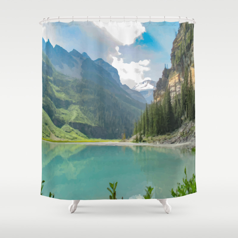 Digital Painting Of A Less Popular Side Of Lake Louise In Banff