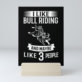 Bull Riding Bucking Bulls Rodeo Mechanical Cowboy Mini Art Print