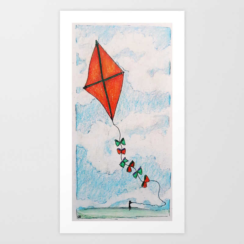 Go Fly A Kite Art Print By Sarahblakemanart Society6