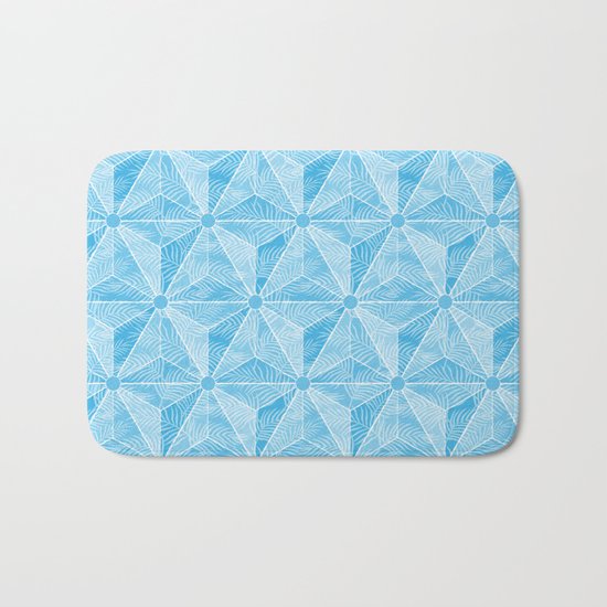 Geodesic Palm_Blue Sky Bath Mat
