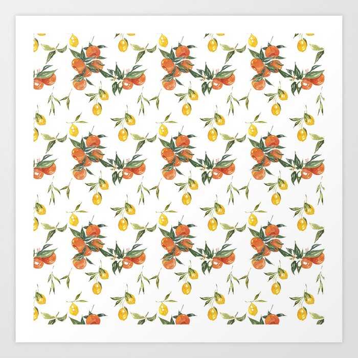 Citrus Pattern Art Print