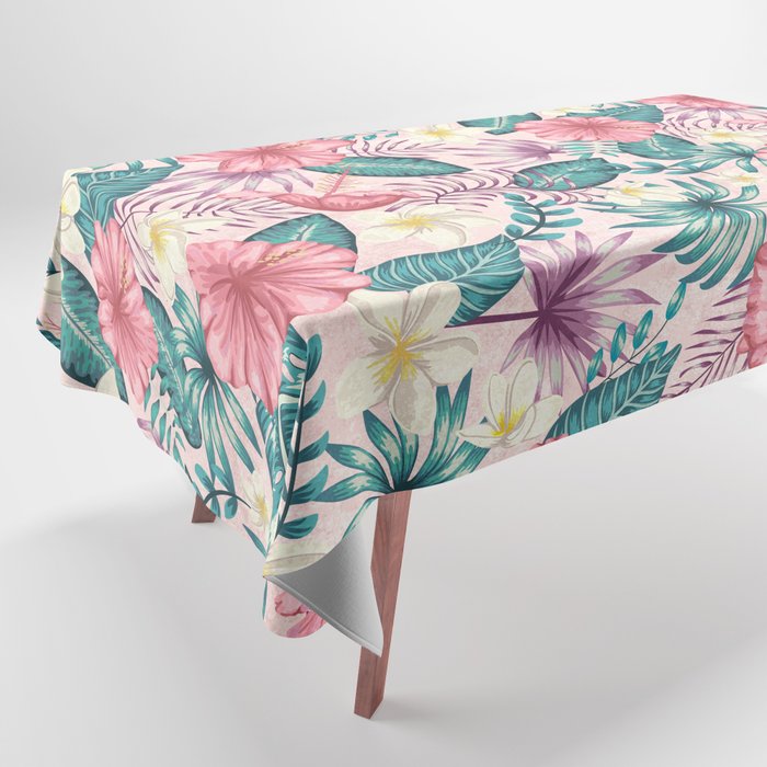 Floral Grunge Colorful Pattern Tablecloth