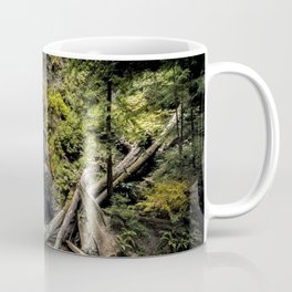 Fascinatinc Fallen Trees Waterfall Enclave Forest Ultra HD Coffee Mug