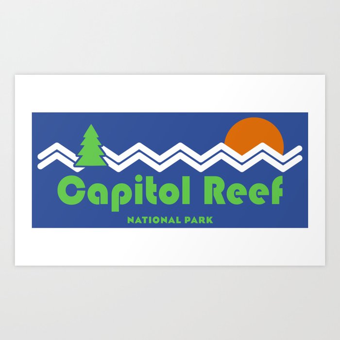 Capitol Reef National Park Retro Art Print