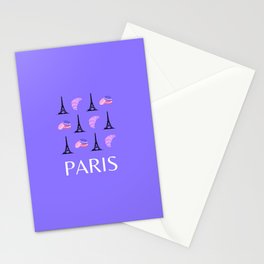 Paris Eiffel Tower Retro Modern Purple Lilac Art Decor Illustration  Stationery Card