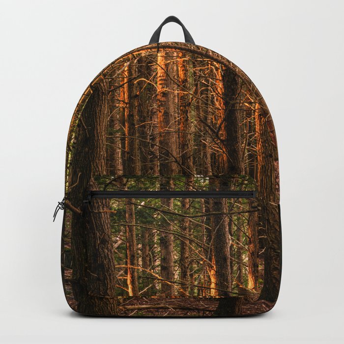Dark Forest Night Woods Red Spruce Photography Print Backpack