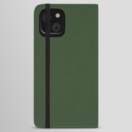 Dark Green Solid Color Pantone Douglas Fir 19-0220 TCX Shades of Green Hues iPhone Wallet Case
